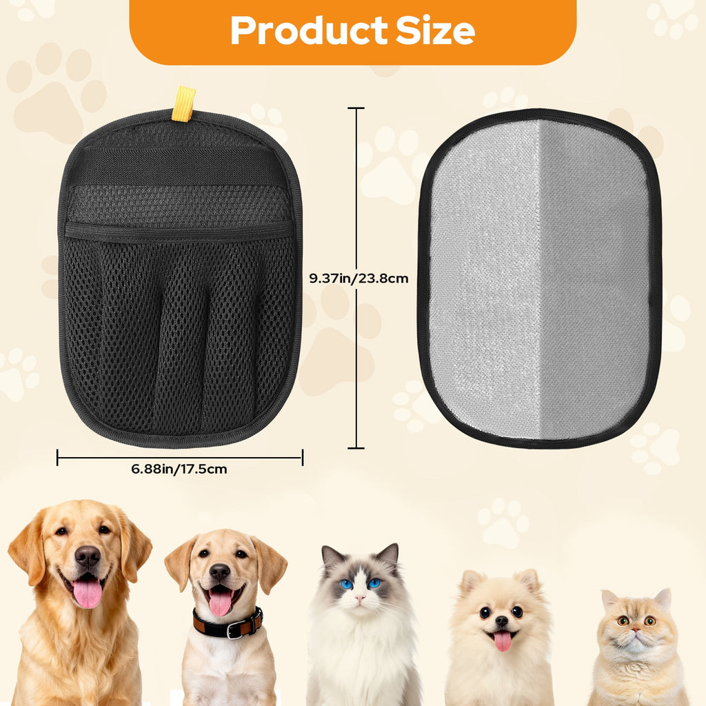 2 Pack Pet Hair Removal Glove, Newly Upgraded Reusable Electrostatic Pet Hair Gloves for Dogs & Cats, Magic Brush Pet Hair Remover Tool for Carpet, Couch, Furniture